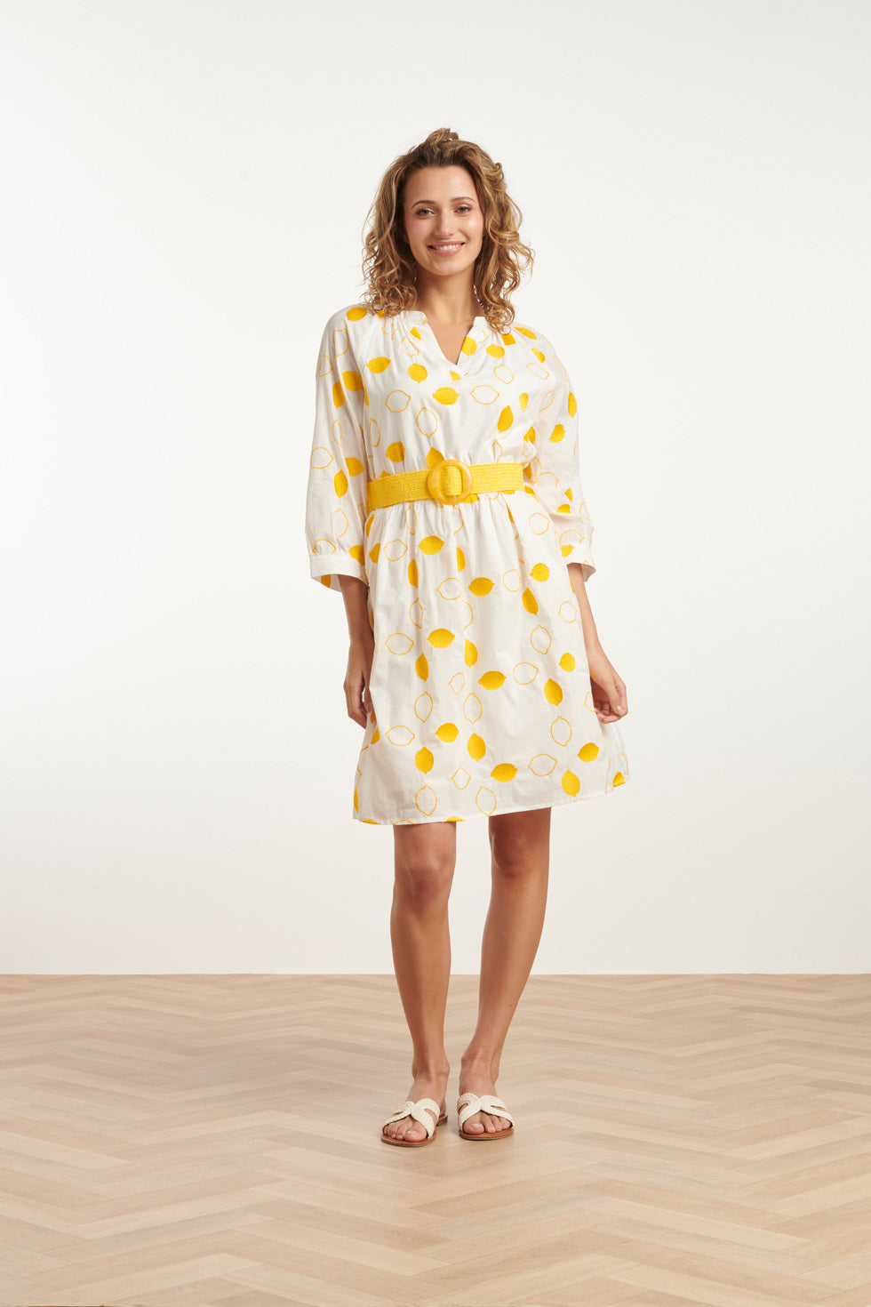 53016 Stretchriem Met Marmeren Buckle | Yellow