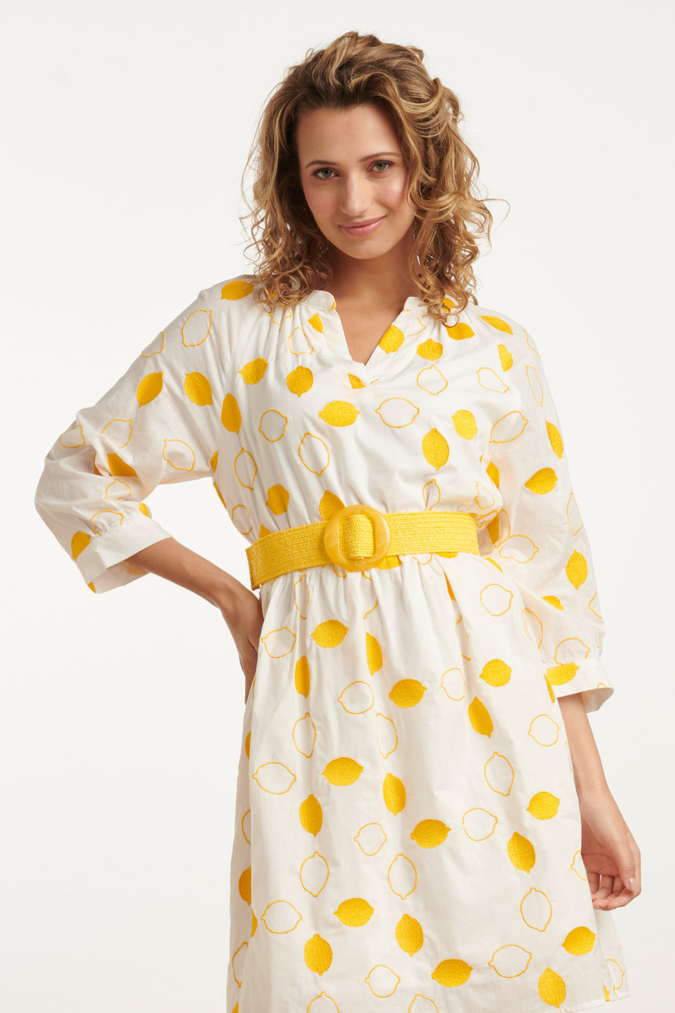 53016 Stretchriem Met Marmeren Buckle | Yellow