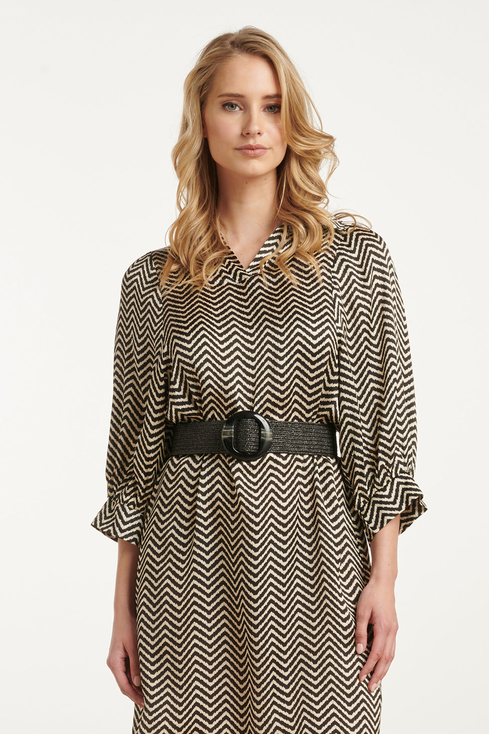 53017 E Stretchriem Met Marmeren Buckle | Black