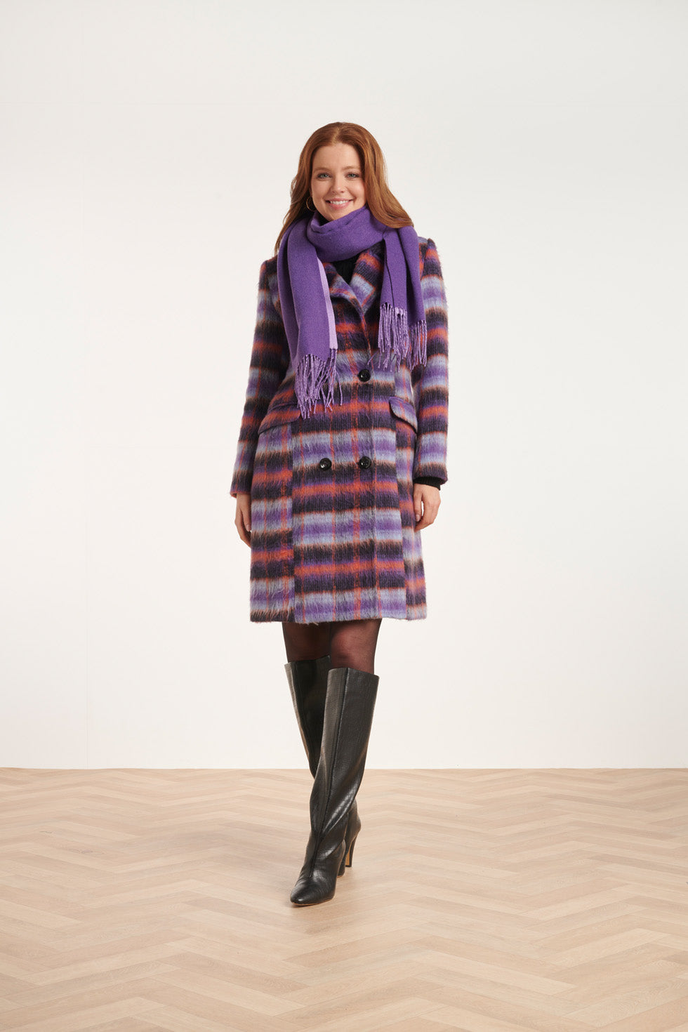 55215 Paarse Sjaal Met Franjes | Purple