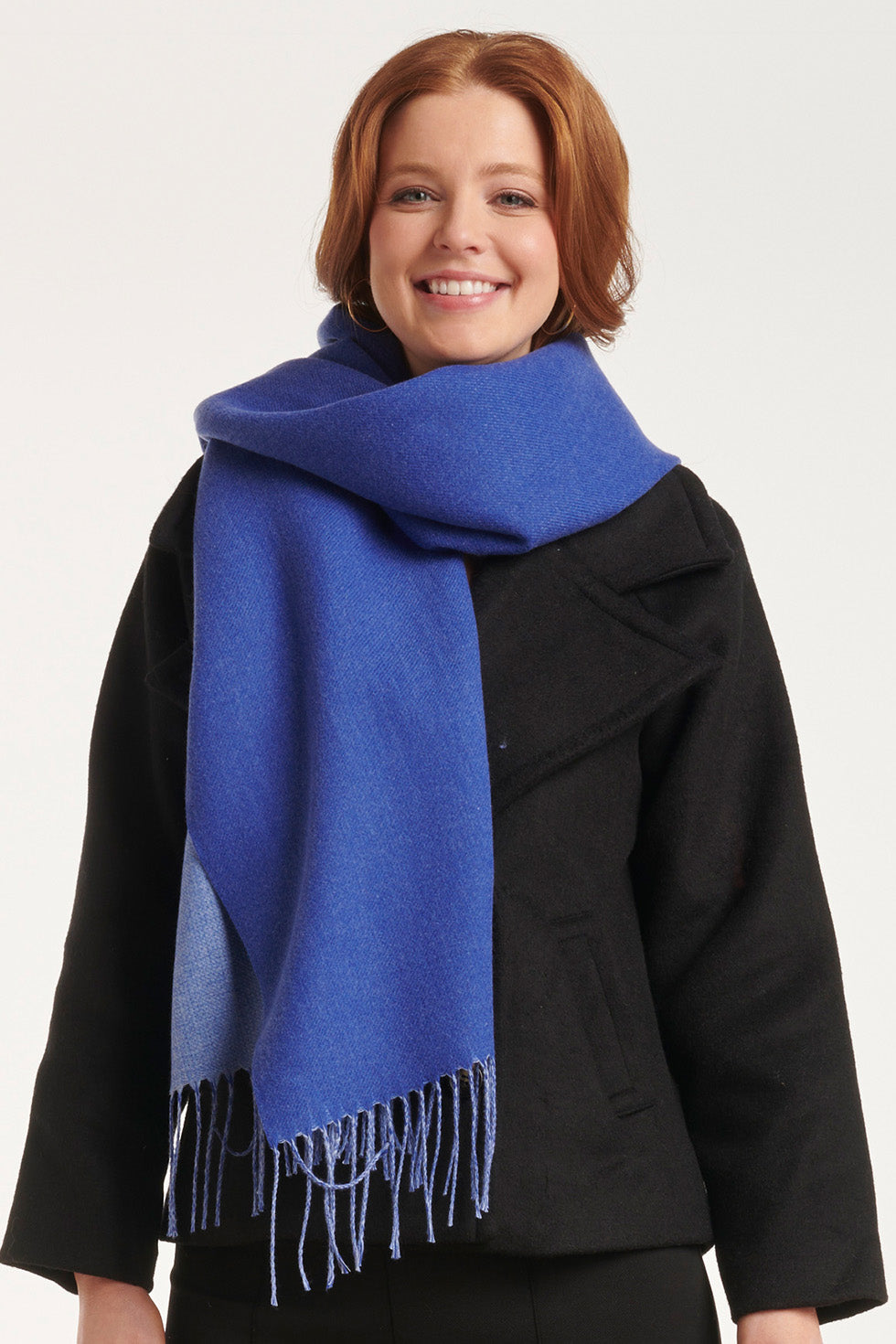 55215 Sjaal Met Franjes | Blue