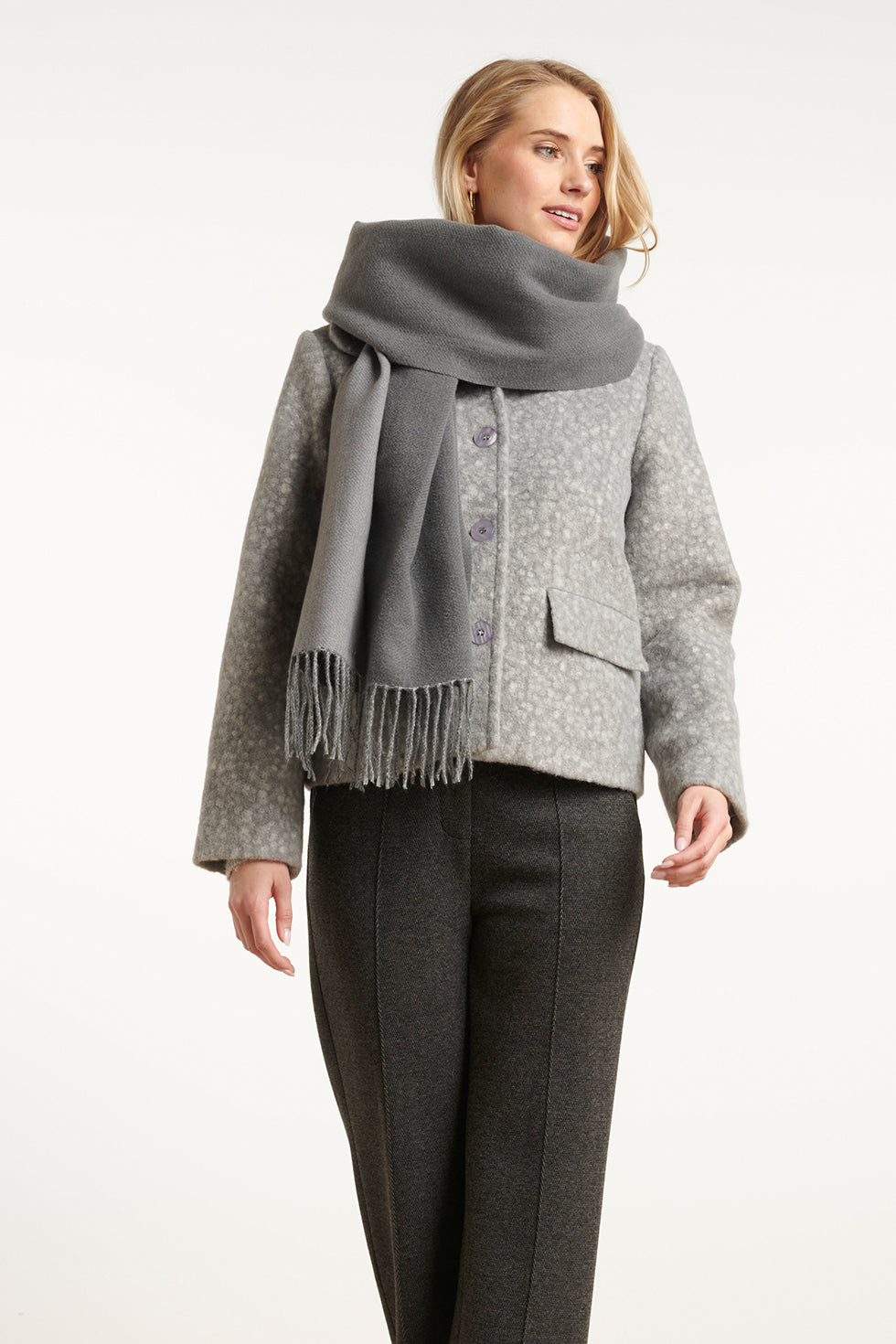 55310 Cobalt Wintersjaal | Grey
