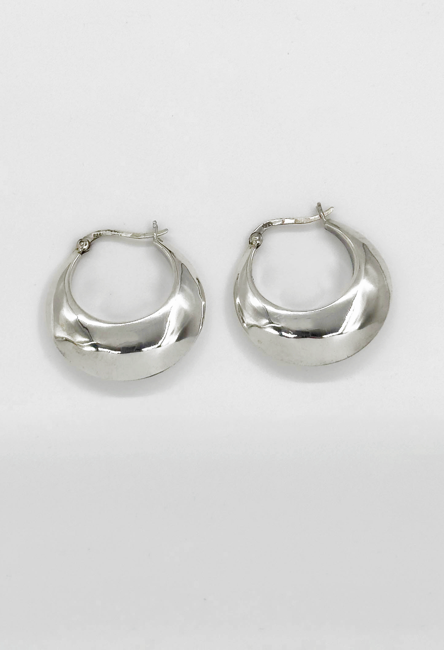 60001 En Dikke Hoepel Oorbellen | Silver