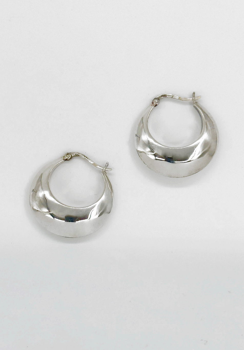 60001 En Dikke Hoepel Oorbellen | Silver