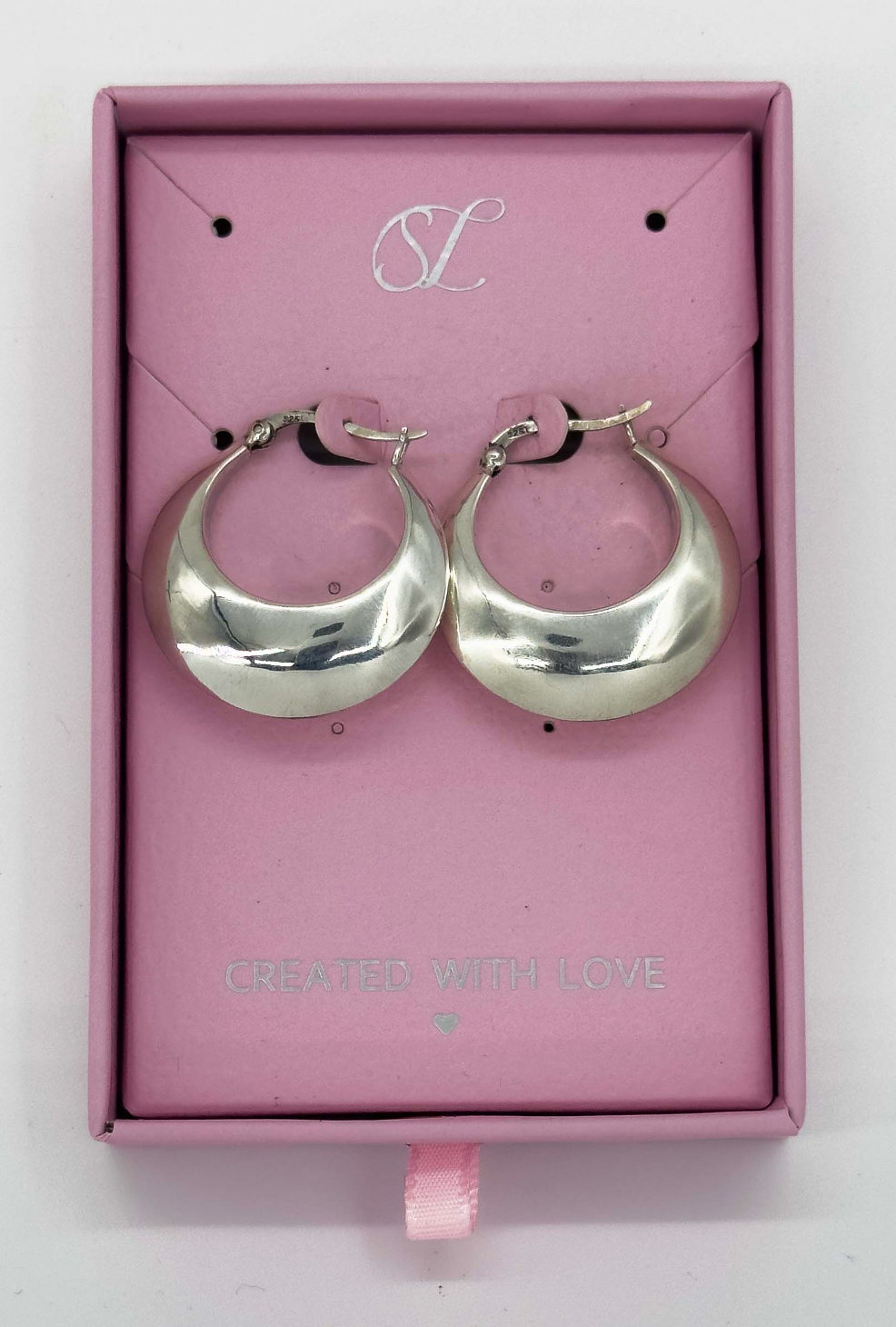 60001 En Dikke Hoepel Oorbellen | Silver