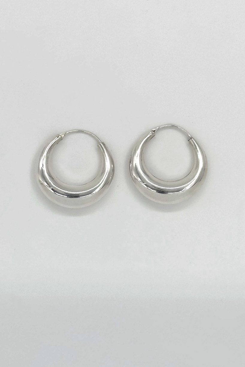 60003 En Dikke Hoepel Oorbellen | Silver