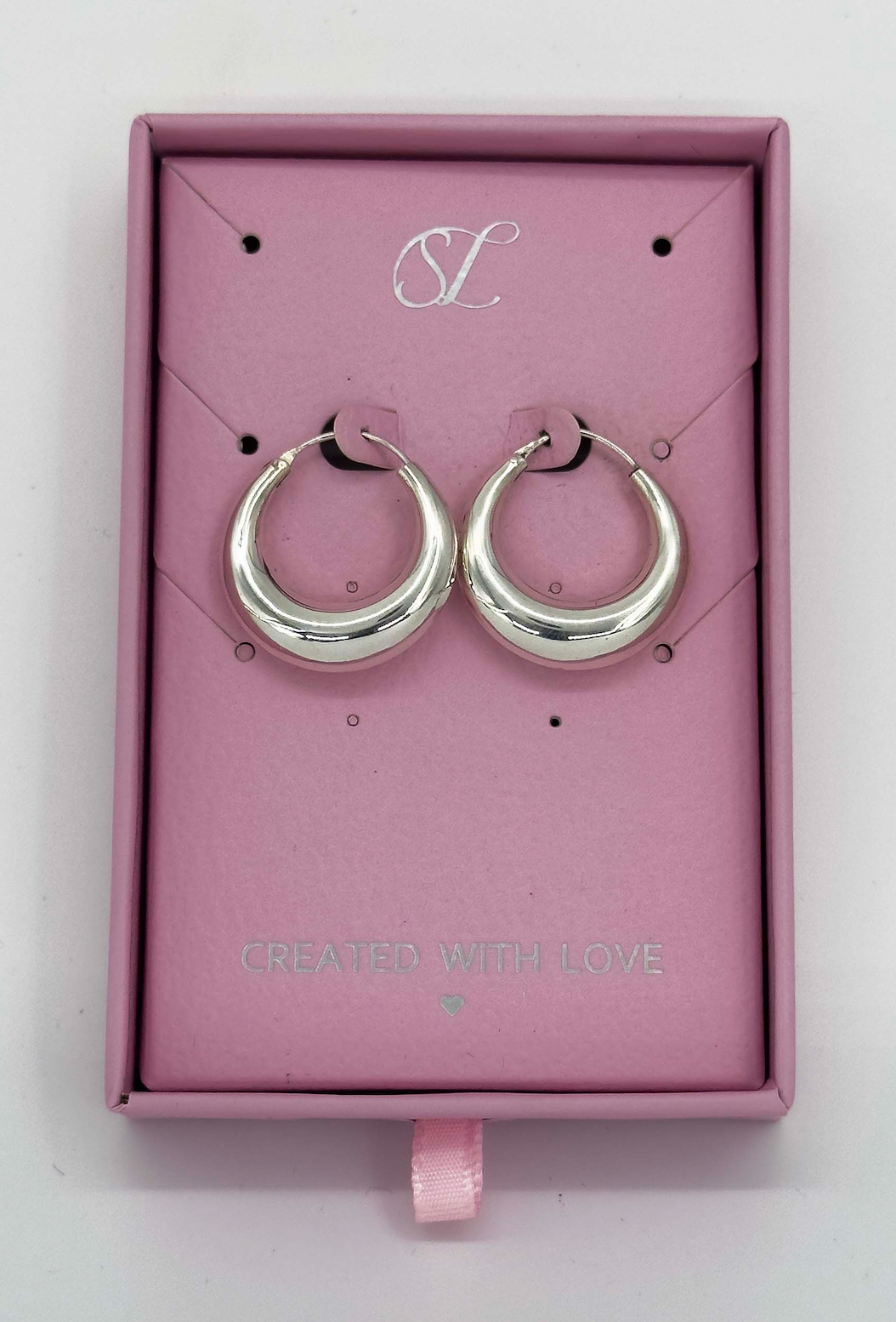 60003 En Dikke Hoepel Oorbellen | Silver