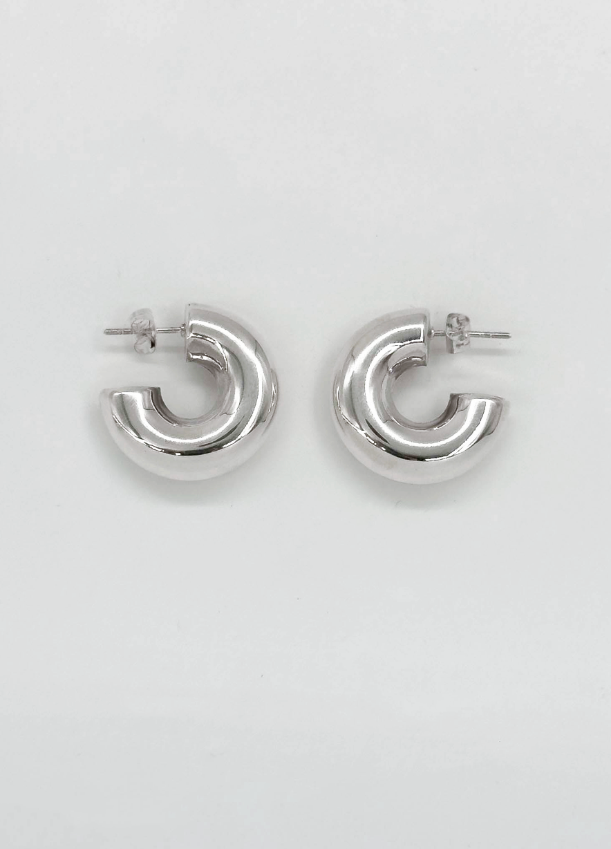 60004 En Chunky Hoepel Oorbellen | Silver