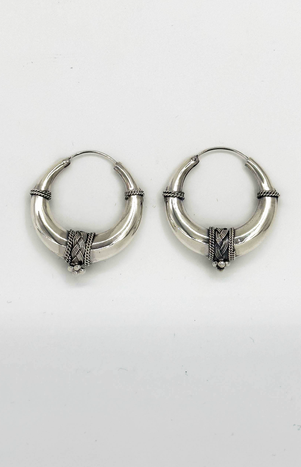 60005 En Boho Hoepel Oorbellen | Silver