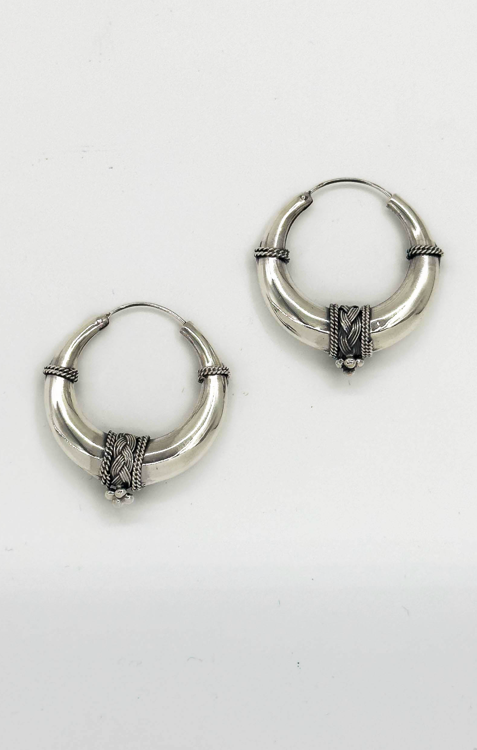 60005 En Boho Hoepel Oorbellen | Silver