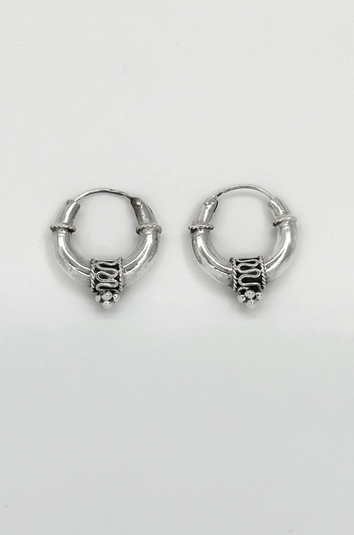 60006 En Boho Hoepel Oorbellen | Silver