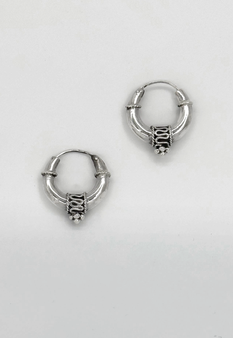 60006 En Boho Hoepel Oorbellen | Silver