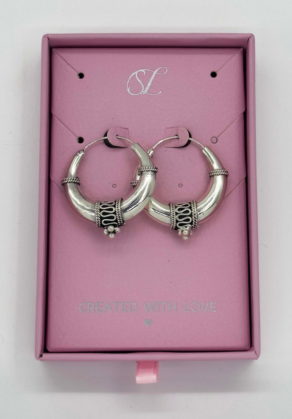 60007 En Boho Hoepel Oorbellen | Silver