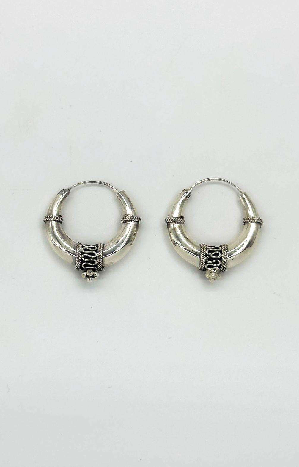 60007 En Boho Hoepel Oorbellen | Silver