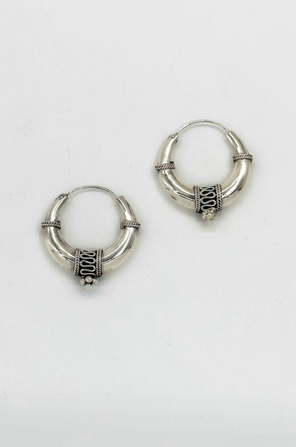 60007 En Boho Hoepel Oorbellen | Silver