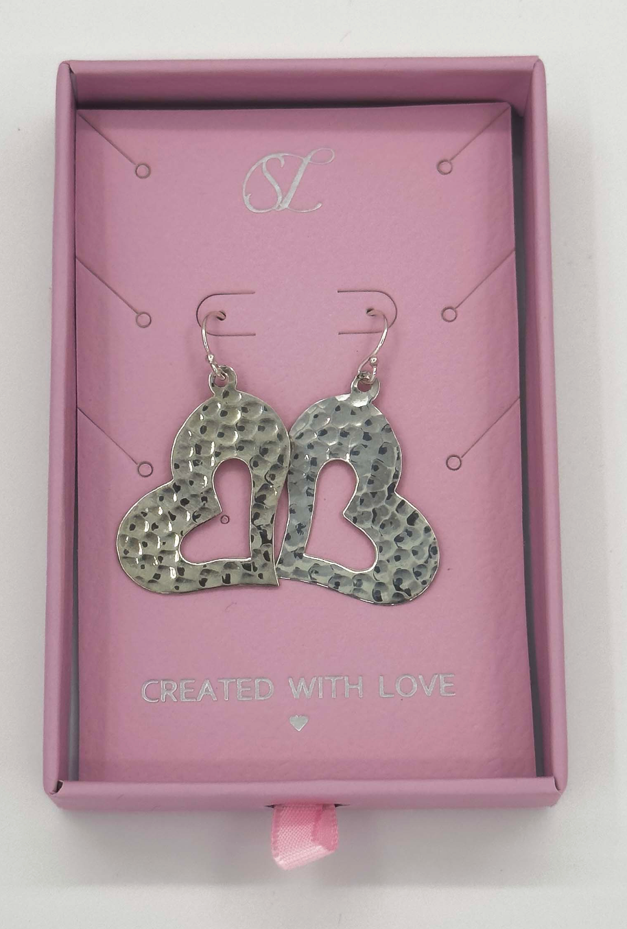 60010 En Hart Oorbellen Met Stippenpatroon | Silver