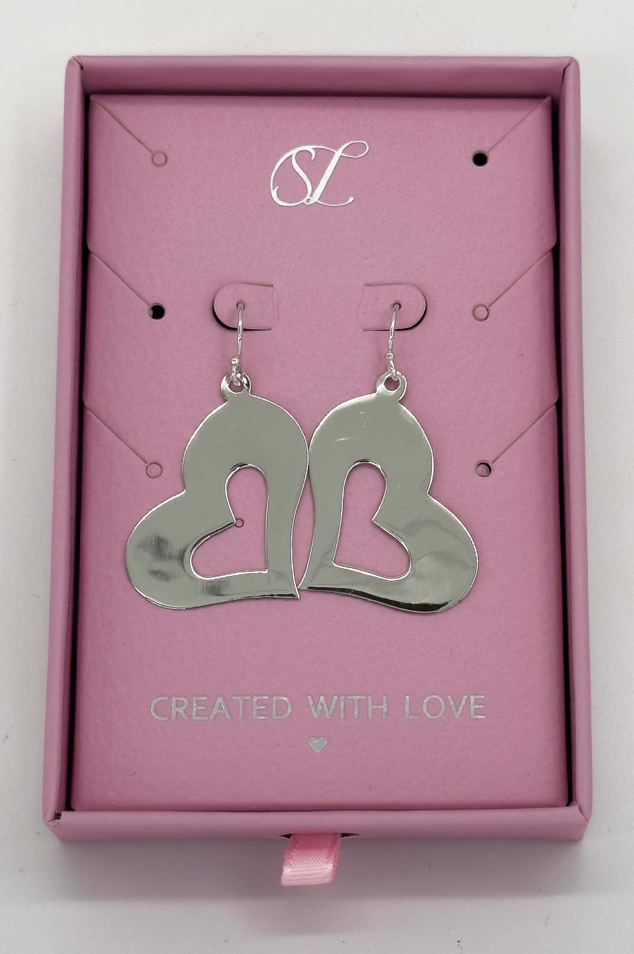 60011 En Plat Hart Oorbellen | Silver