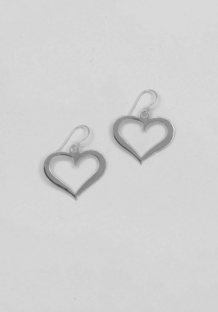 60012 En Plat Hart Oorbellen | Silver