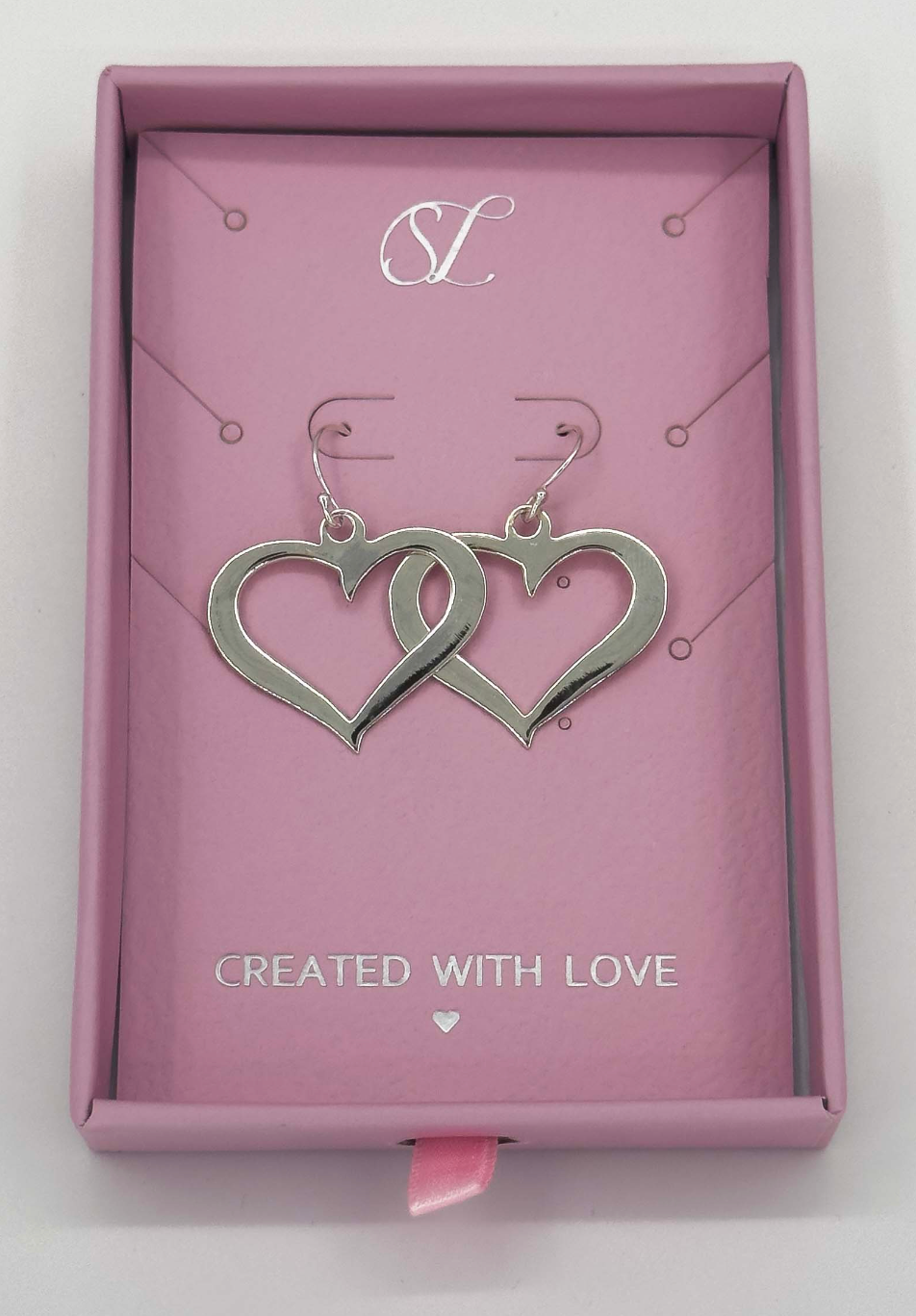 60012 En Plat Hart Oorbellen | Silver