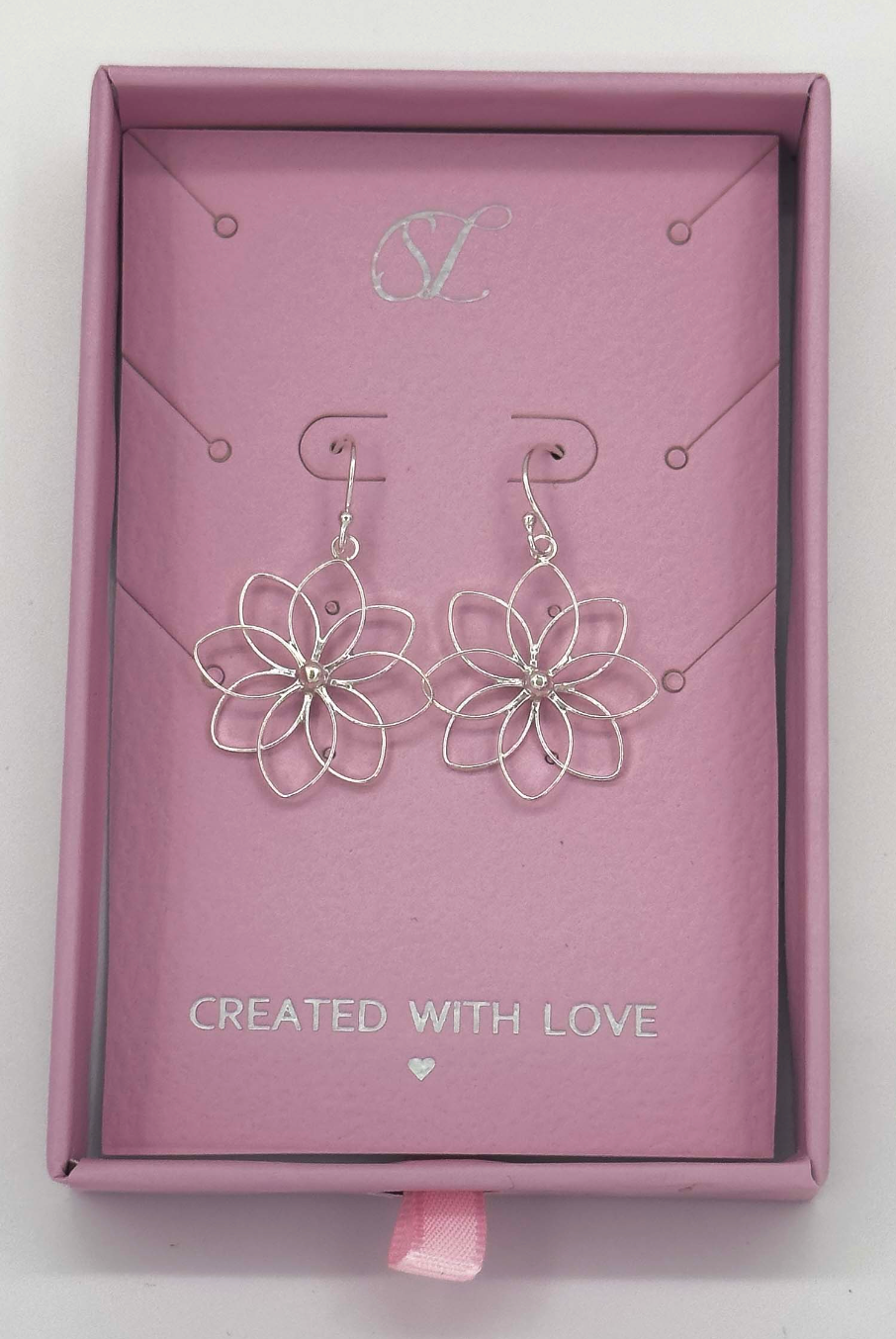 60016 En Overlap Bloem Oorbellen | Silver