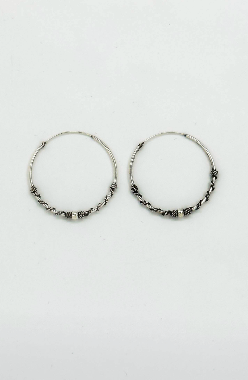 60025 Kleine En Bohemian Hoepel Oorbellen | Silver