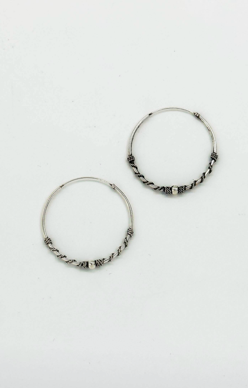 60025 Kleine En Bohemian Hoepel Oorbellen | Silver