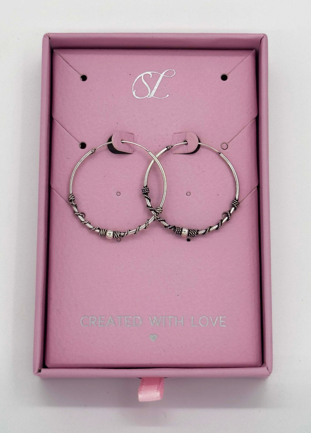 60025 Kleine En Bohemian Hoepel Oorbellen | Silver