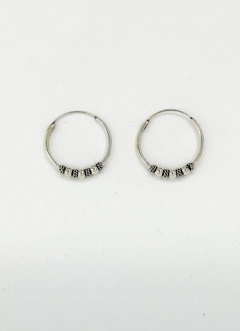 60031 Kleine En Bohemian Hoepel Oorbellen | Silver