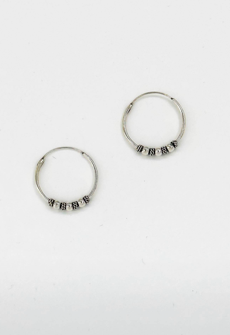 60031 Kleine En Bohemian Hoepel Oorbellen | Silver