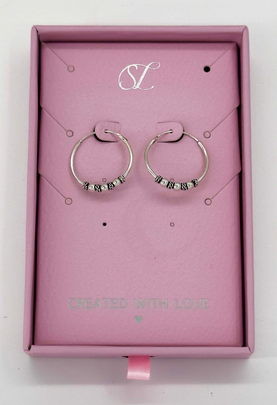 60031 Kleine En Bohemian Hoepel Oorbellen | Silver