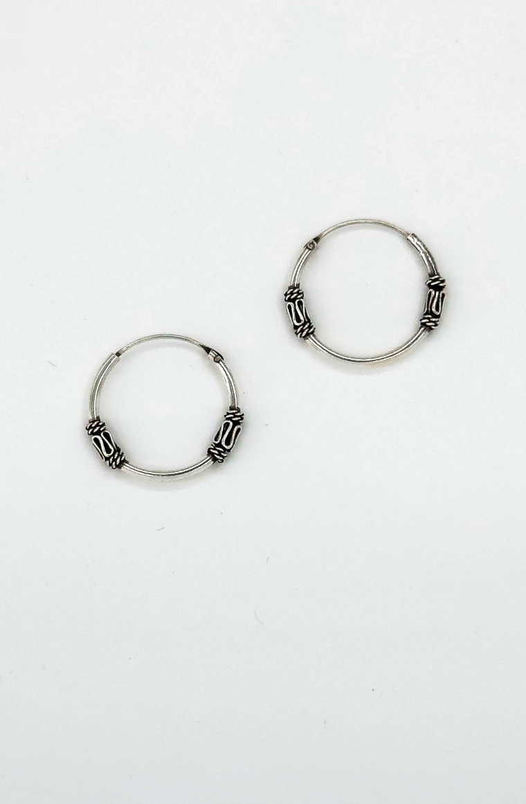 60033 Kleine En Bohemian Hoepel Oorbellen | Silver