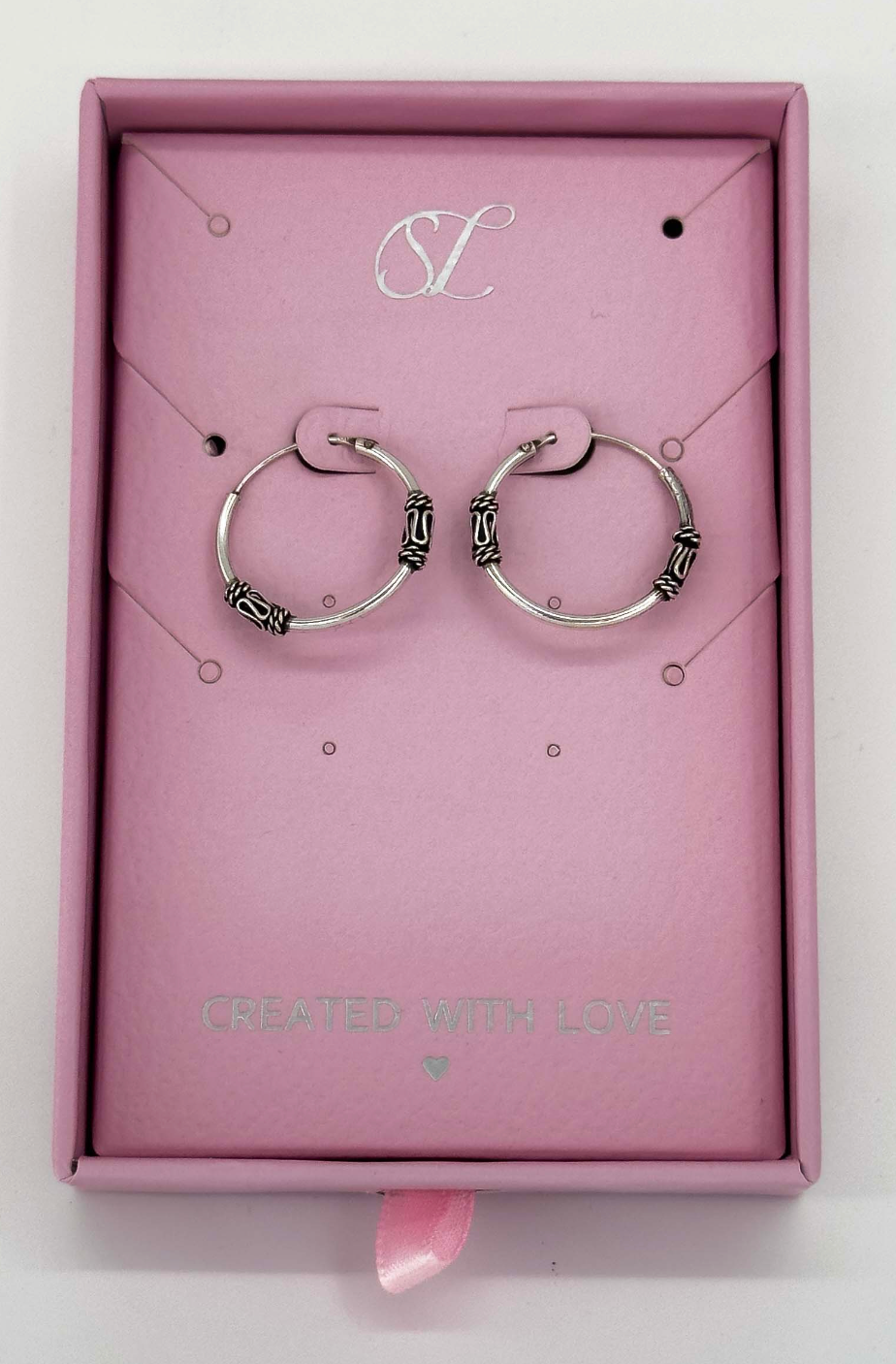 60033 Kleine En Bohemian Hoepel Oorbellen | Silver