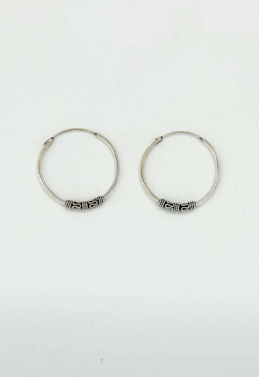 60035 Kleine En Bohemian Hoepel Oorbellen | Silver