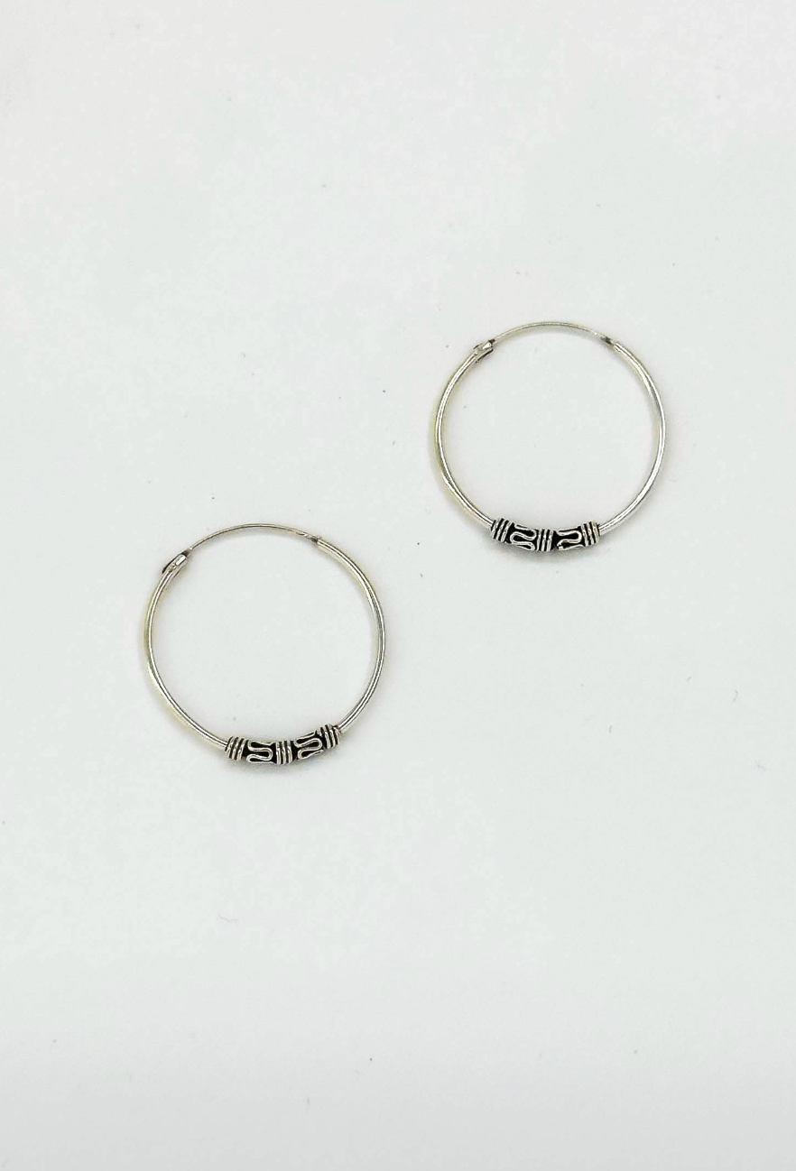 60035 Kleine En Bohemian Hoepel Oorbellen | Silver