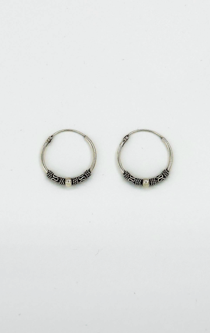 60036 Kleine En Bohemian Hoepel Oorbellen | Silver