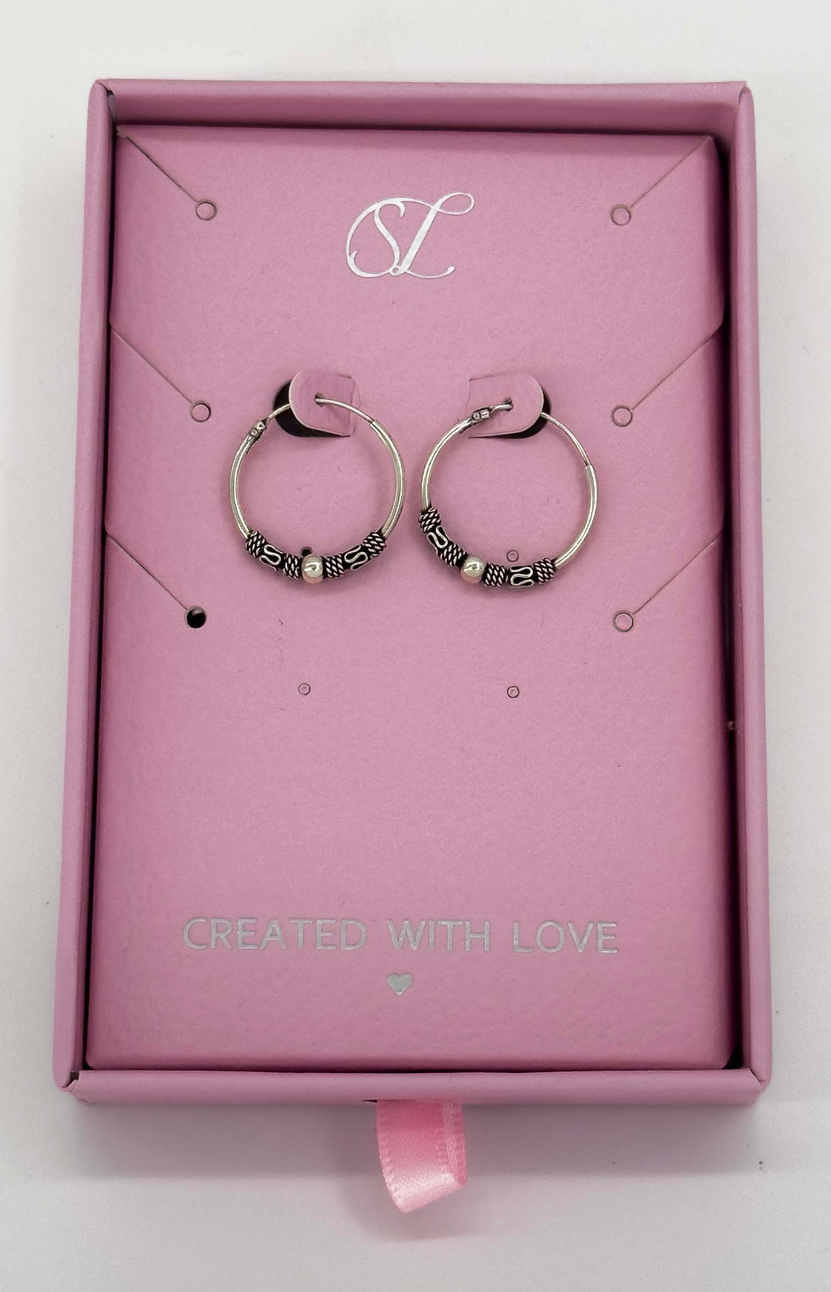 60036 Kleine En Bohemian Hoepel Oorbellen | Silver