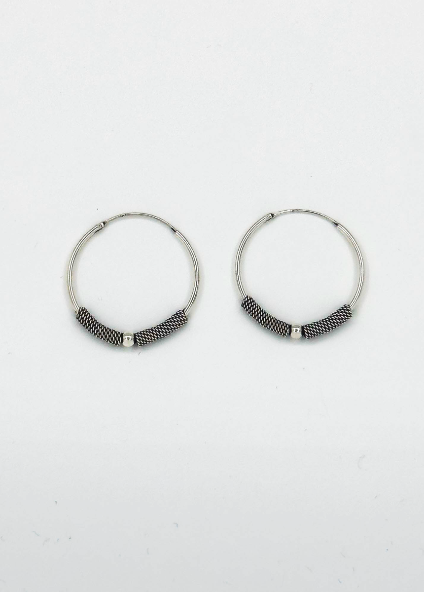 60037 Kleine En Bohemian Hoepel Oorbellen | Silver