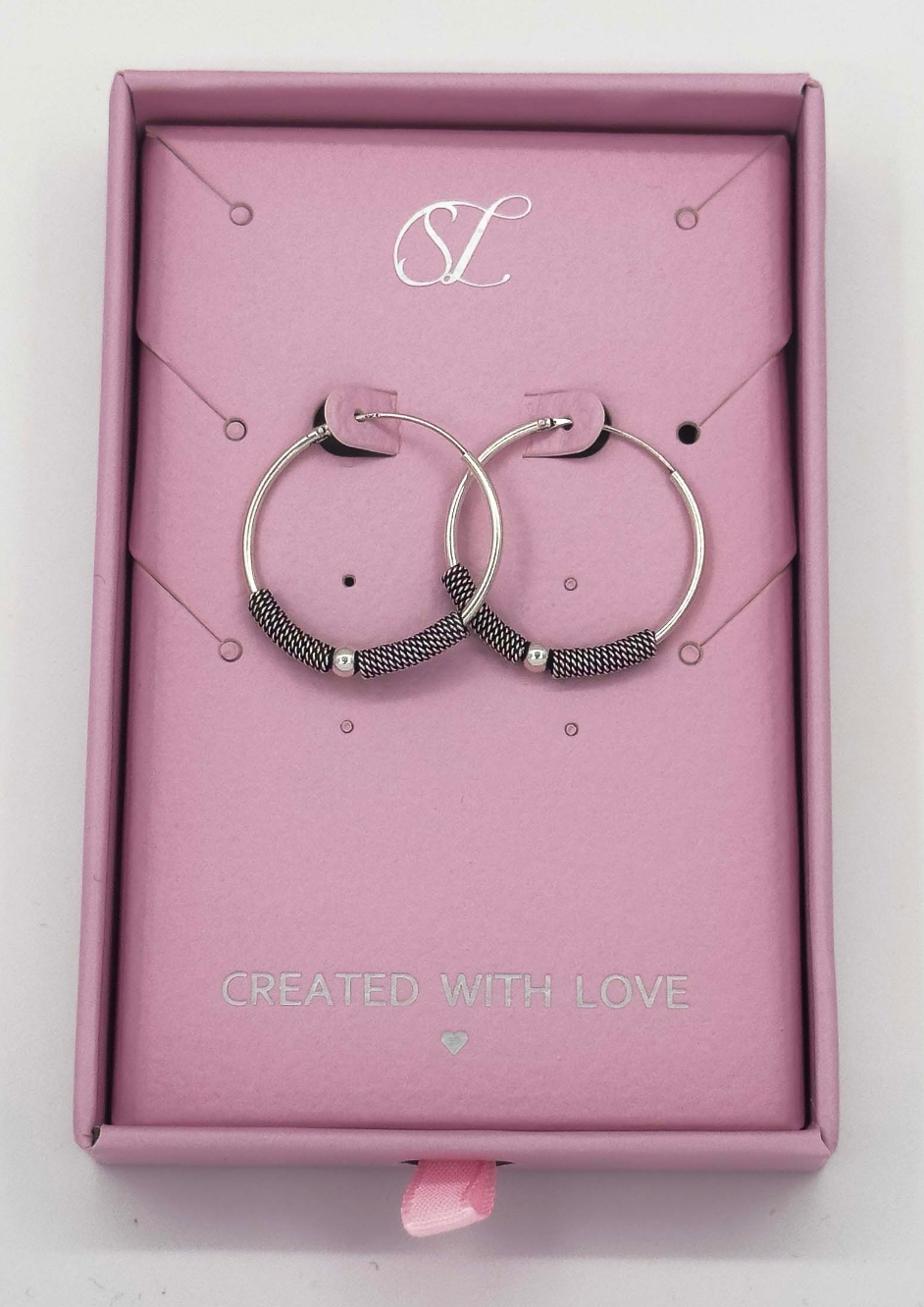 60037 Kleine En Bohemian Hoepel Oorbellen | Silver