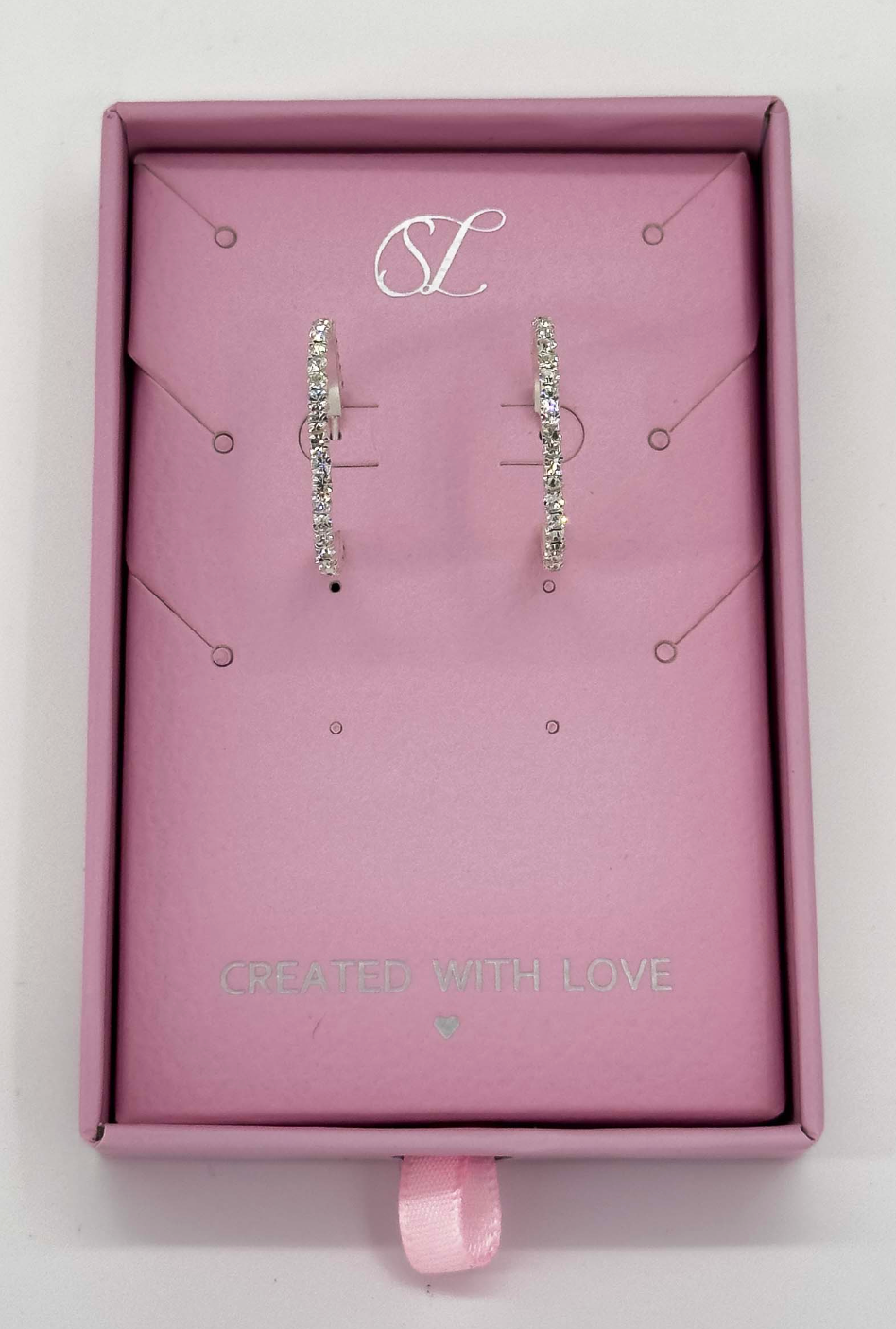 60039 En Kleine Open Hoepel Oorbellen Met Te Zirkoon | Silver - White