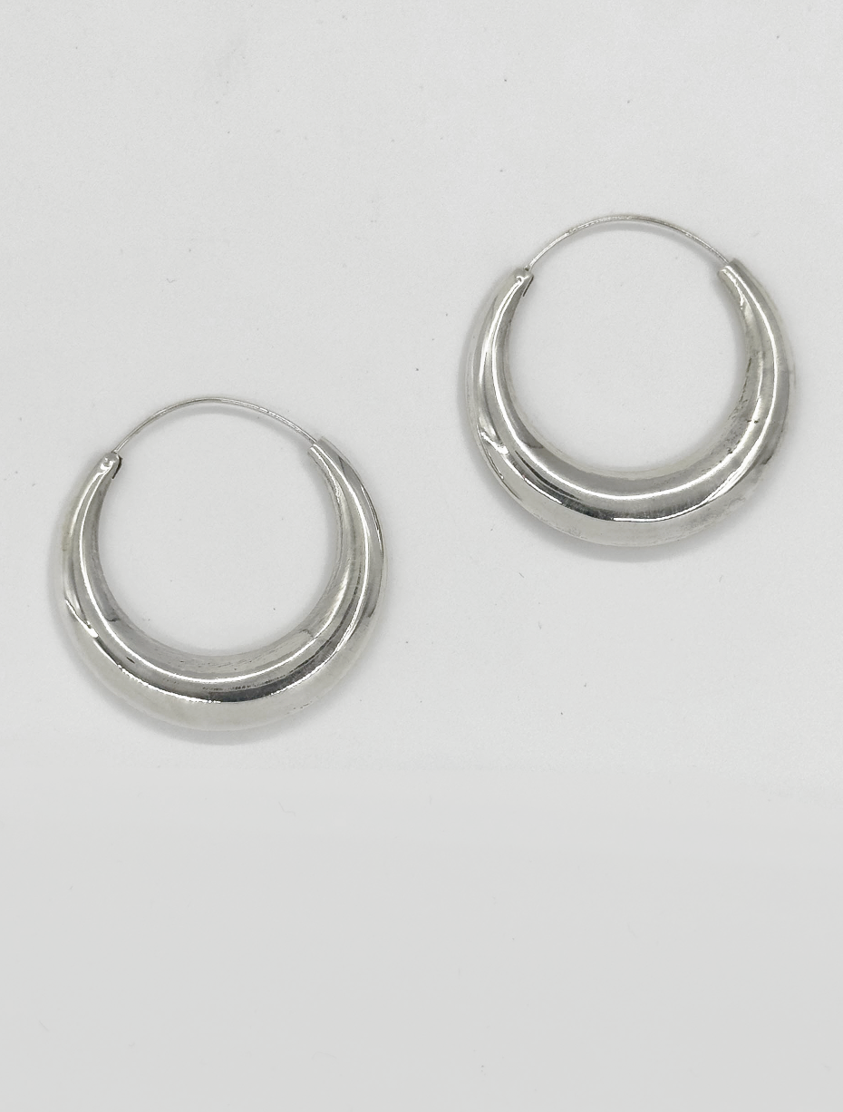 60041 En Dikke Hoepel Oorbellen | Silver