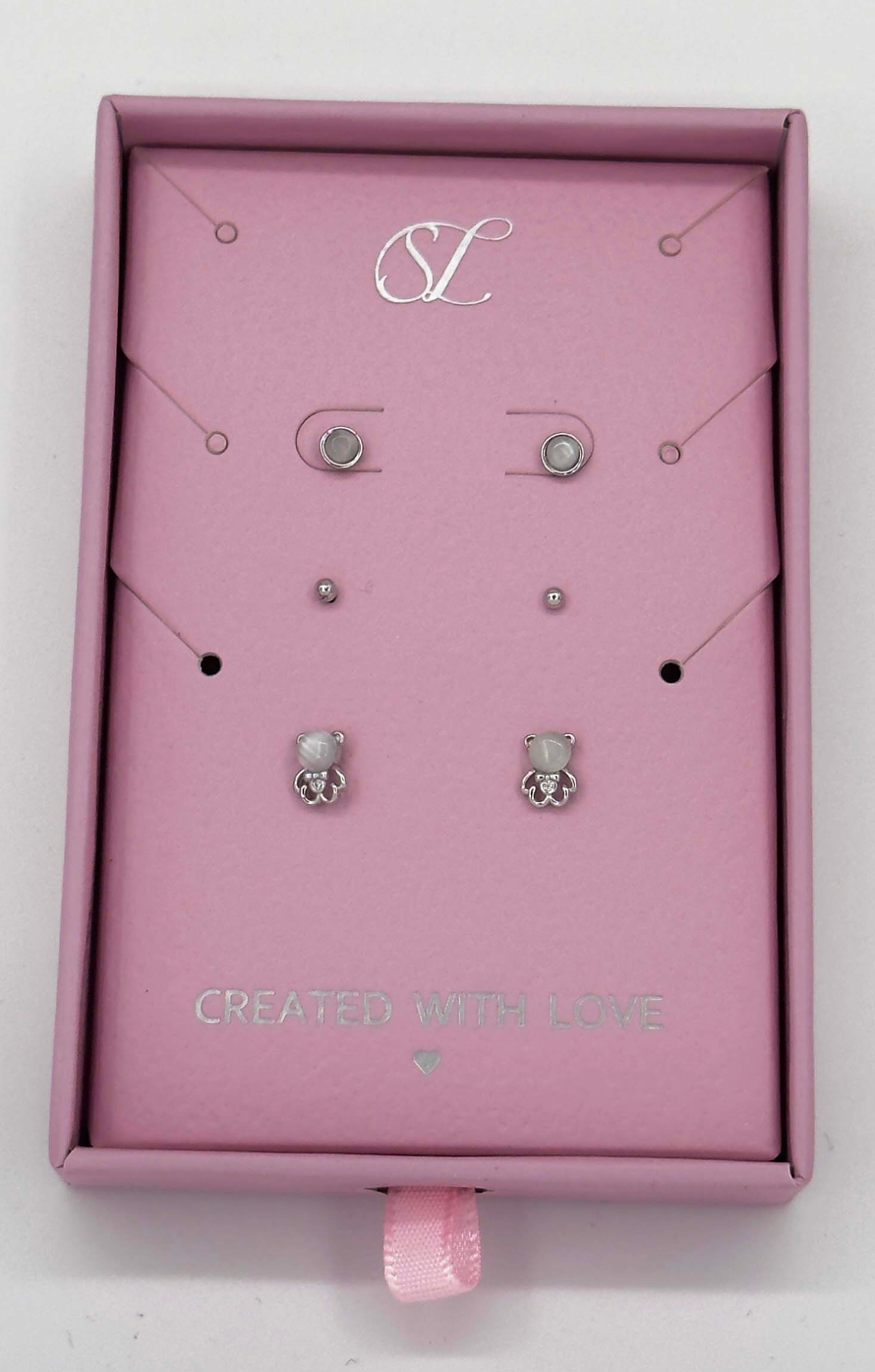 60047 Set Van 925 En Oorknopjes Met Kattenoog Stenen | Silver