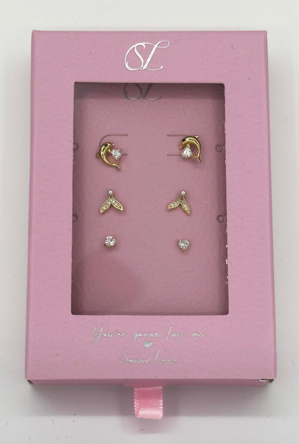 60052 Set Van Verguld En Oorknopjes Met Verschillende Vormenzirkoon Kristallen | Gold