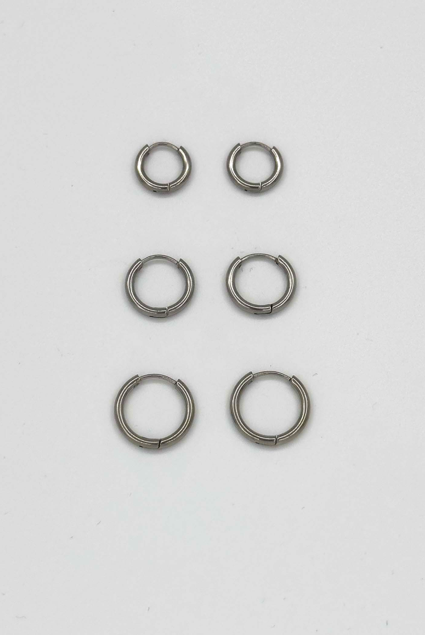 60055 RoestvrijstalEn en Hoepel Oorbellen Set | Gold