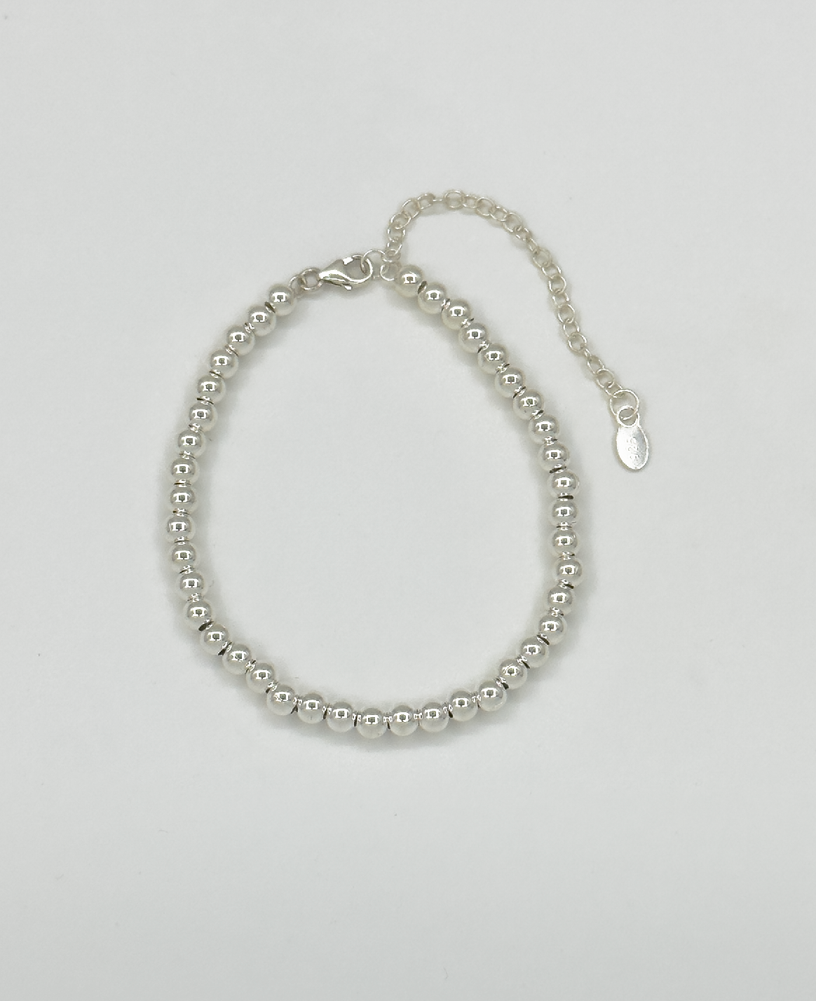 62001 Dunne En Polsband Met Delicate En Kralen | Silver