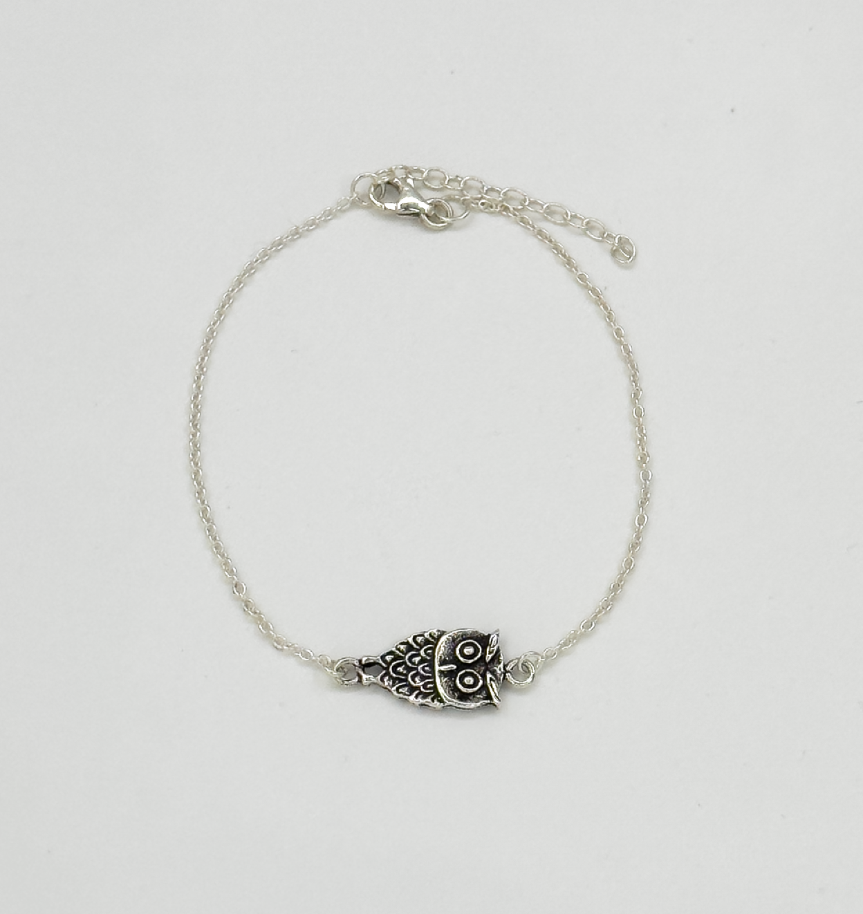 62003 En Polsband Met Uilvormige Kraal | Silver