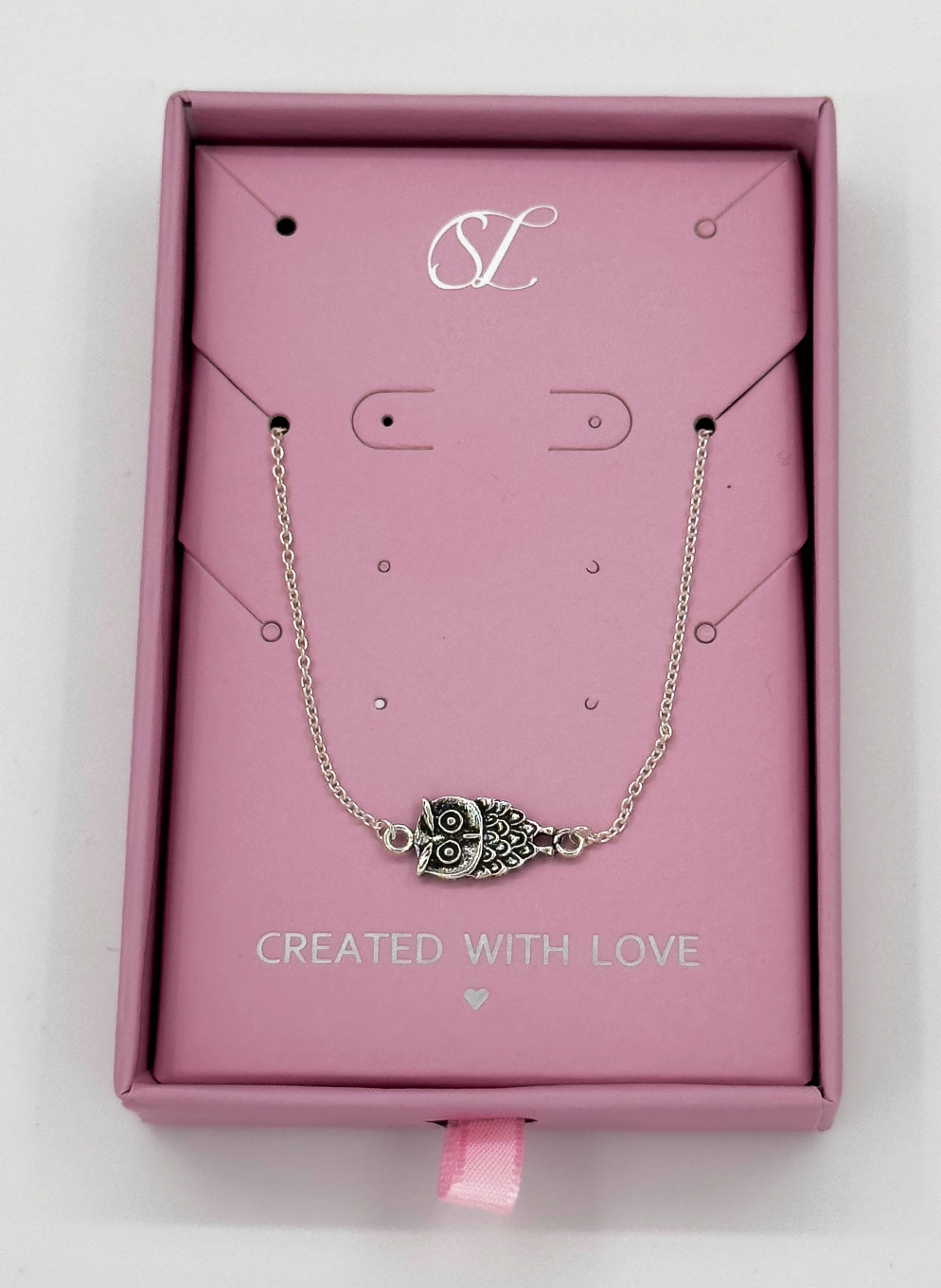 62003 En Polsband Met Uilvormige Kraal | Silver