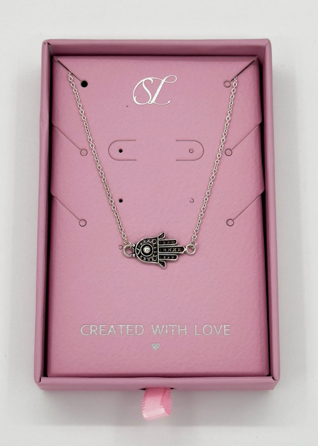 62004 En Polsband Met Hamsa Hand Kraal | Silver