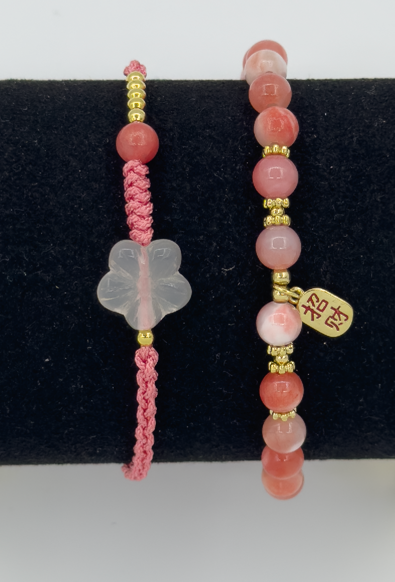 62014 Rhodochrosiet Stenen Armband Set | Coral