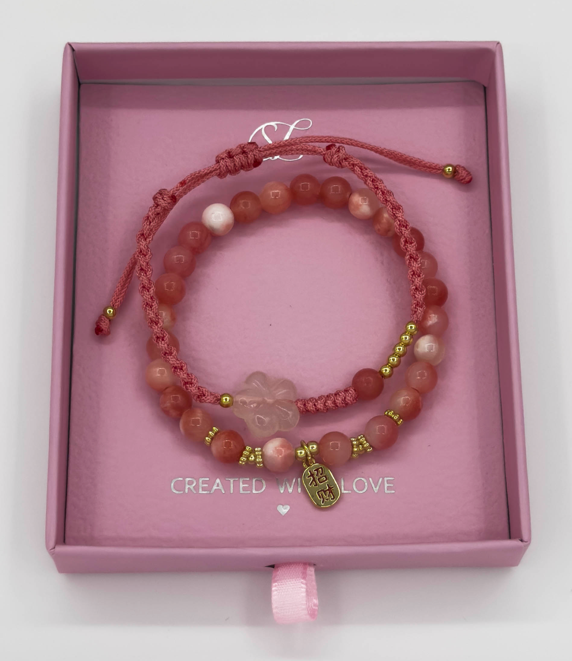 62014 Rhodochrosiet Stenen Armband Set | Coral