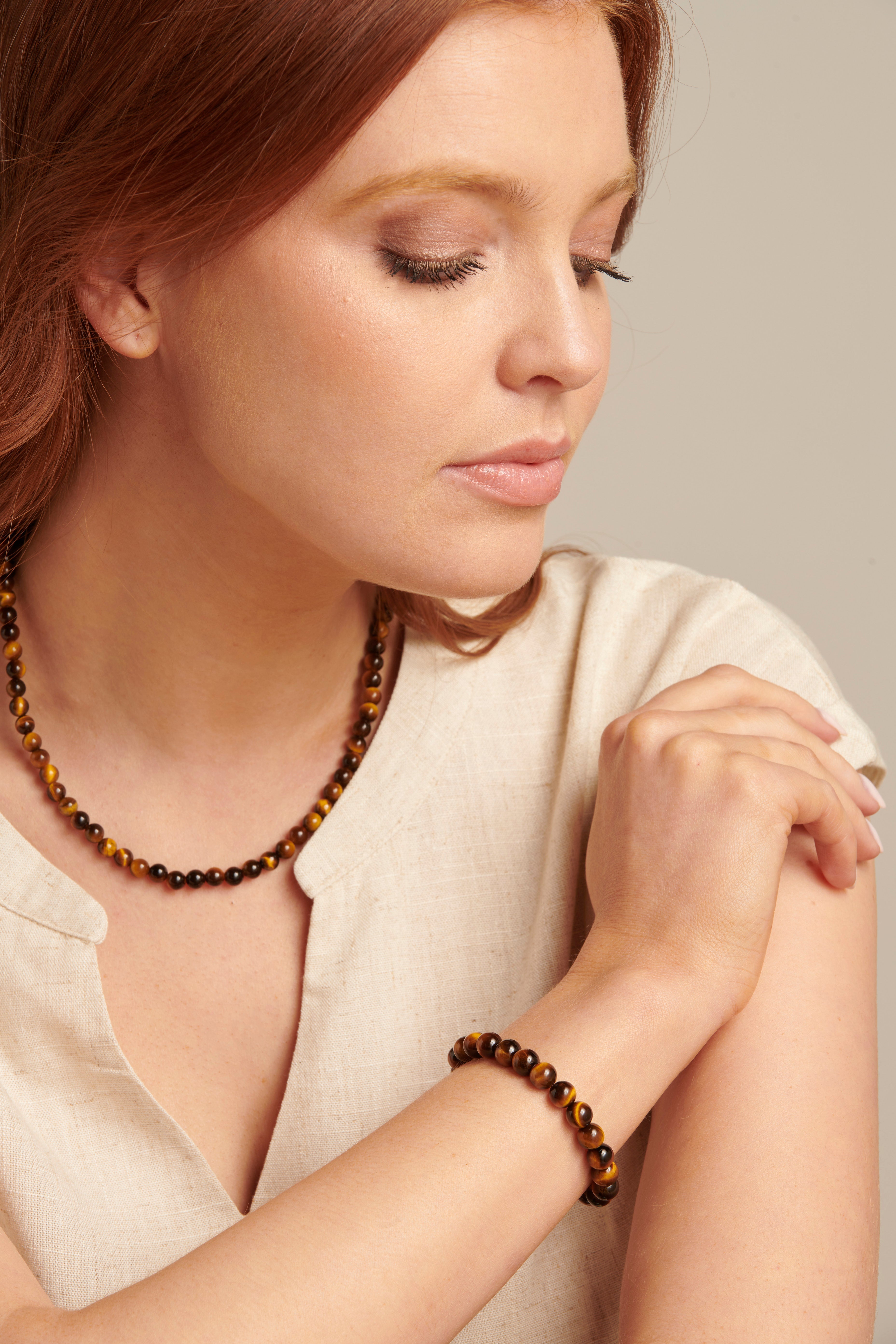 62028 Tigeroogstenen Quartz Kralenarmband | Tiger